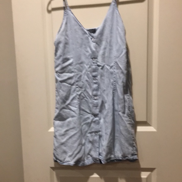 DL1961 women button down soft denim mini dress spaghetti strap light wash XS - Picture 1 of 10